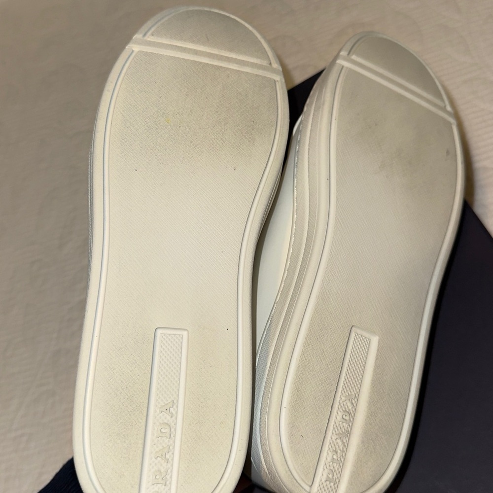 Prada White Leather Sneakers – Like New – Size 36.5 - Picture 7 of 7